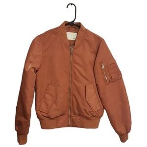 Aritzia Bomber Jacket in Rust Brown